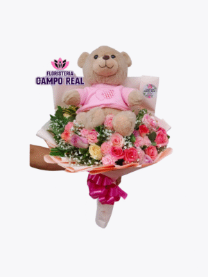 BOUQUET OSO TERNURA ( PELUCHE OPCIONAL)