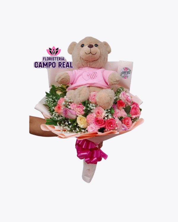 BOUQUET OSO TERNURA ( PELUCHE OPCIONAL)